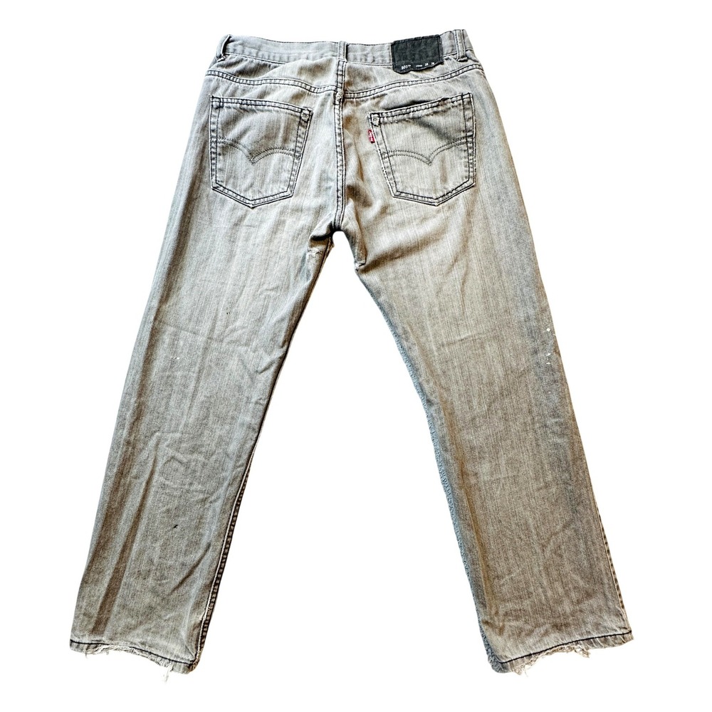 Levi's 505 Straight Jeans Boys 16 Regular 30x26 Gray‎ Denim Distressed Frayed